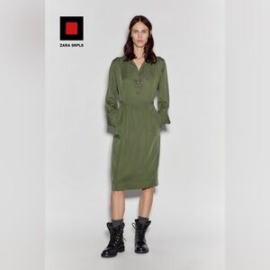Zara SLPLS Military Inspired Shirt Dress